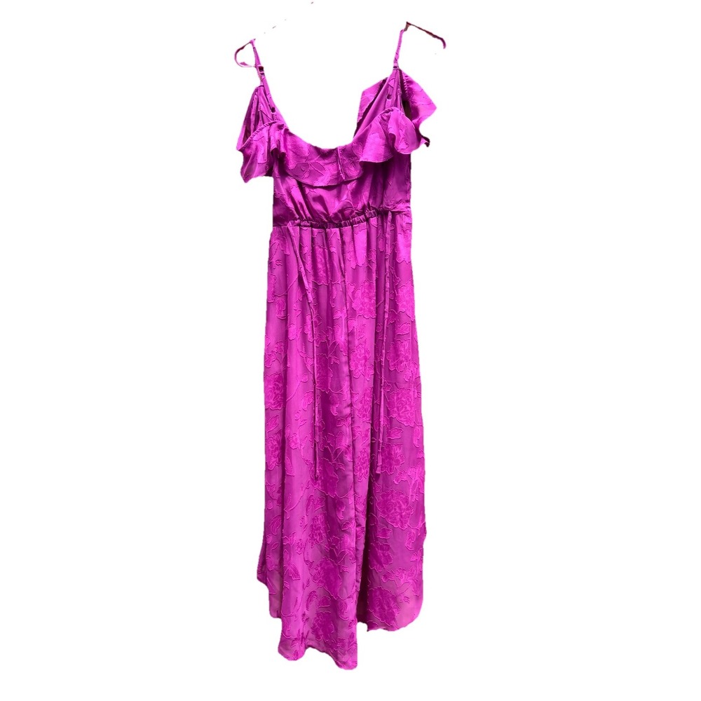 BCX Off-The-Shoulder Ruffled Asymmetrical-Hem Jacquard Dress Women's XS Pink NWT - Picture 4 of 10